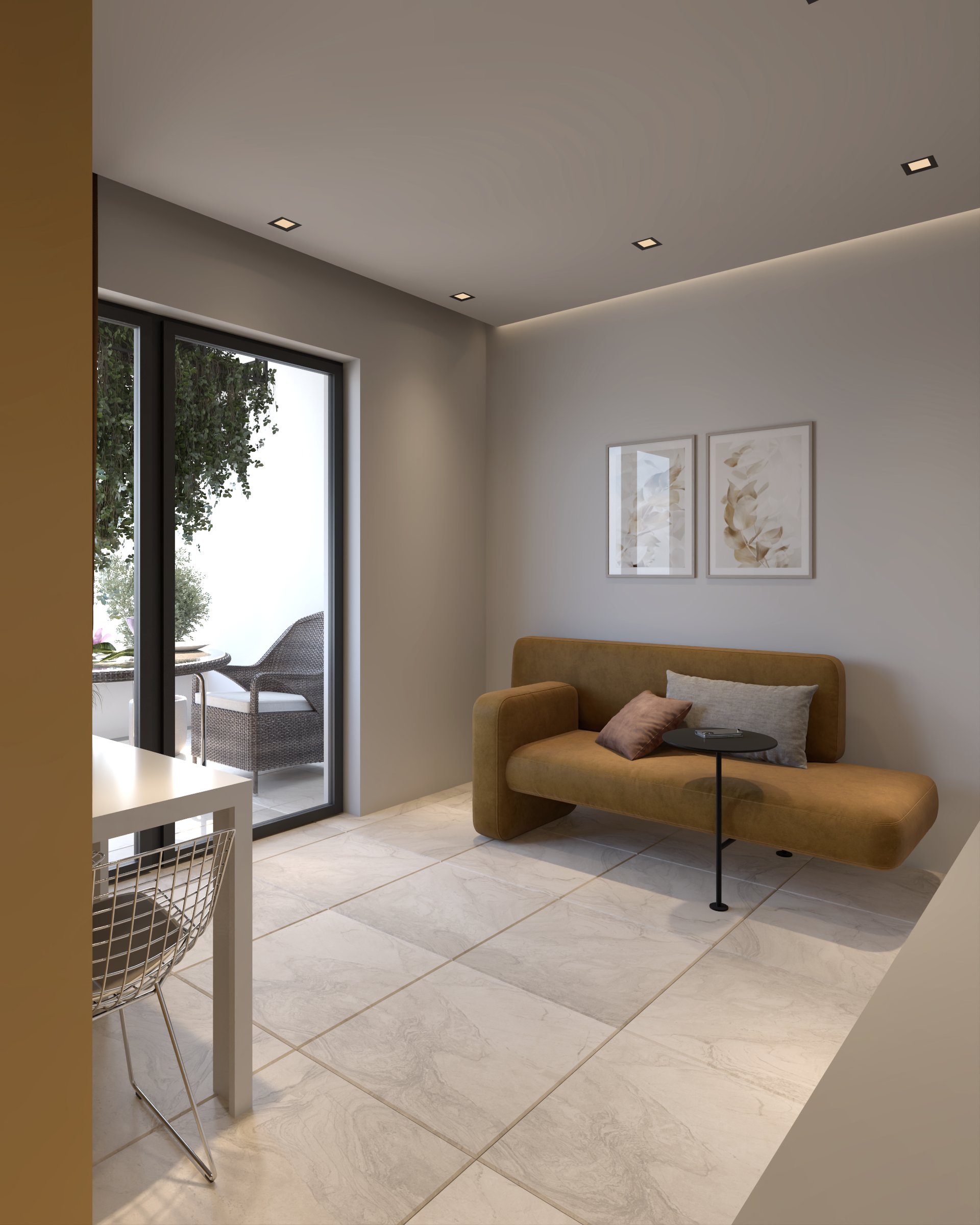 Lounge area with balcony access