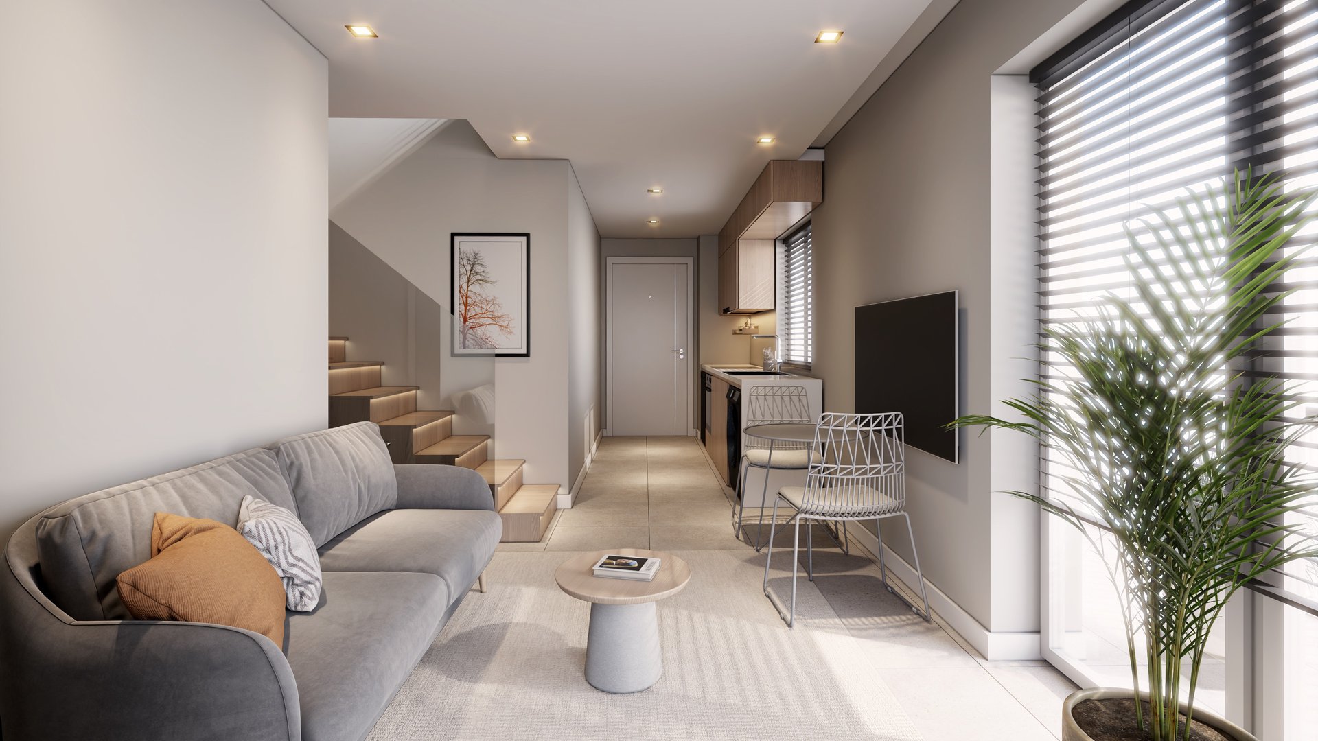 Pagrati Centrale living and kitchen