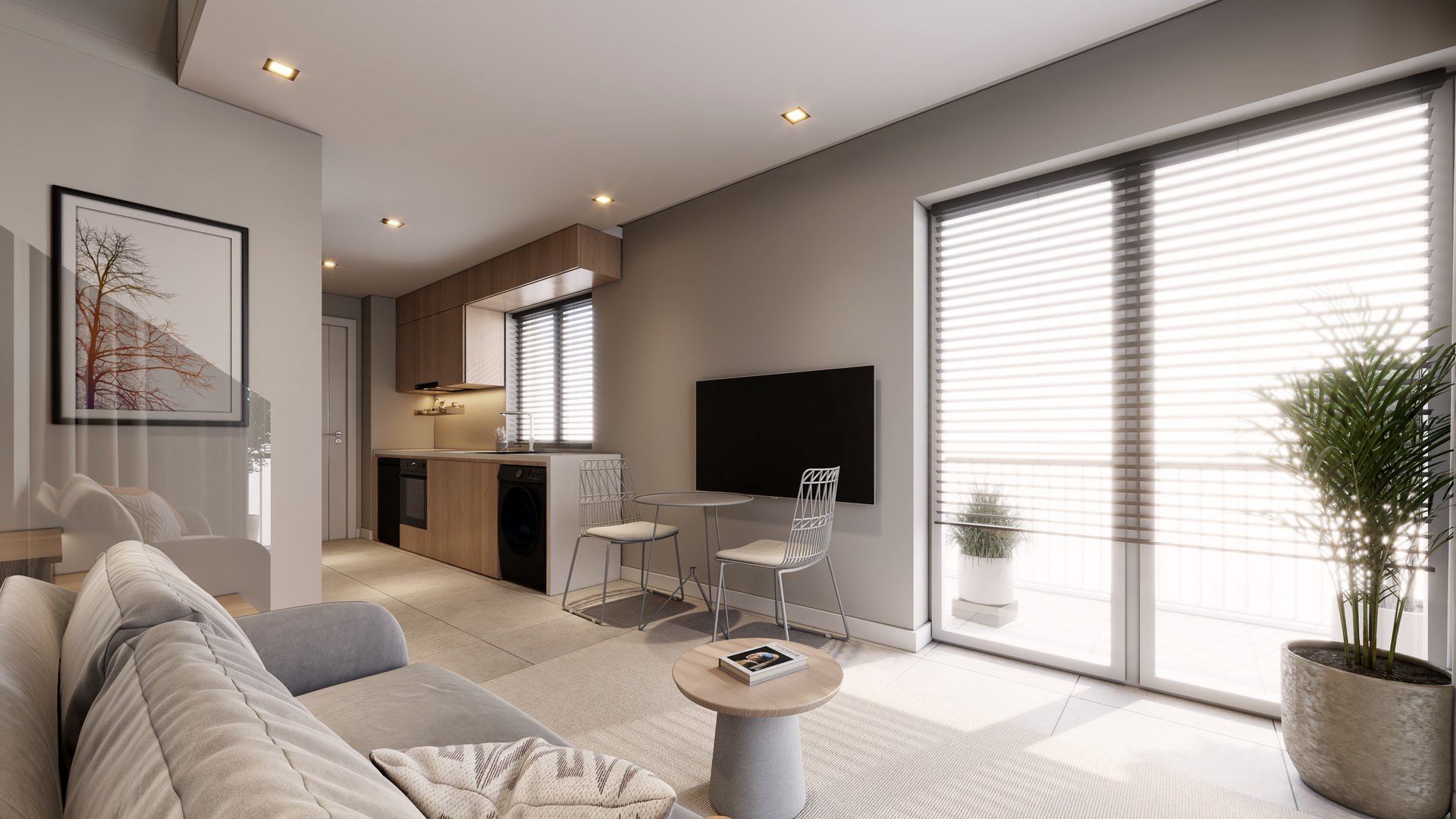 Pagrati Centrale open living area