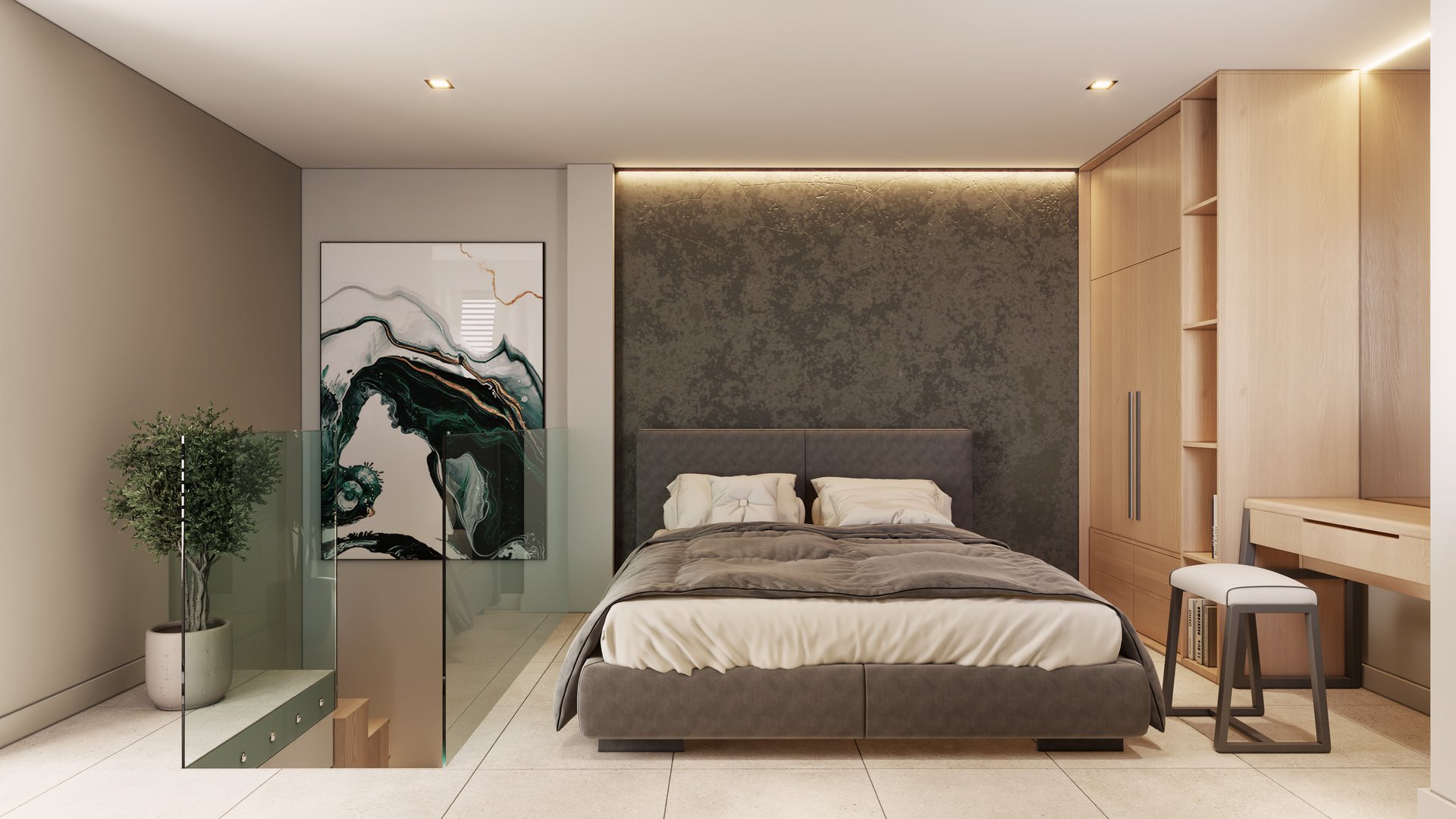 Pagrati Centrale master bedroom