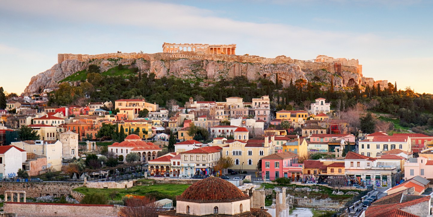 Acropolis above Monastiraki and Plaka, Athens